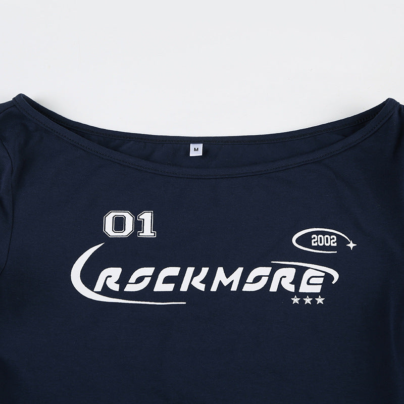Graphic Crop Tee - Structured Shoulder Streetwear Top |Free Shipping|Crypto Payments