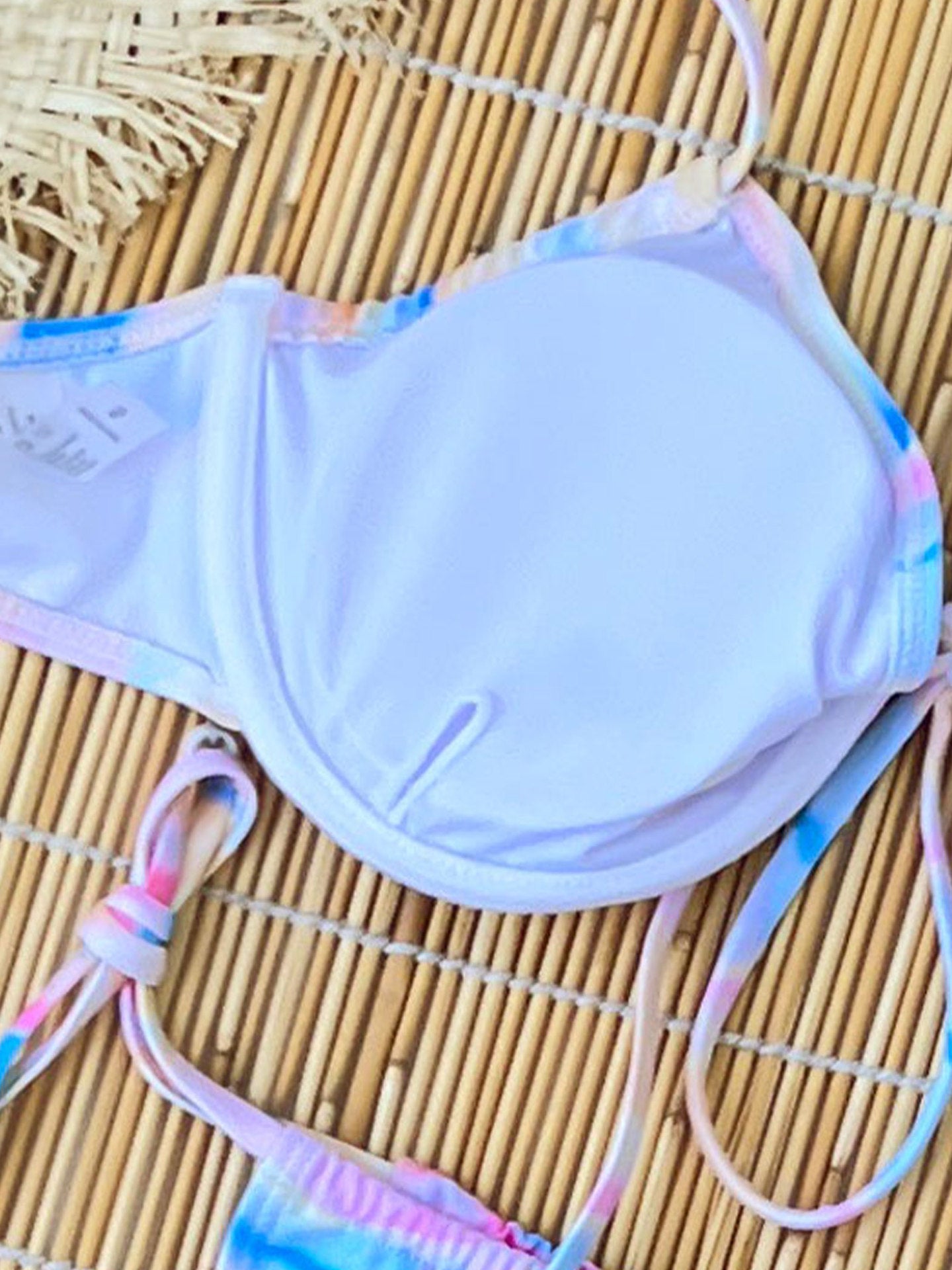 Conjunto de biquíni feminino com aro - Tie-Dye ajustável | Frete grátis