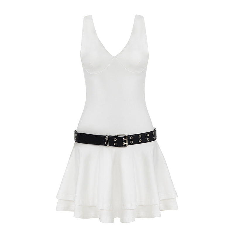 Women's Sophisticated V- - Flared A-Line Mini Dress | Free Worldwide Shipping | Crypto Payments Accepted