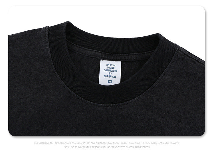 90s Style Streetwear Tee - Vintage Washed Cotton Oversized Logo T-Shirt
