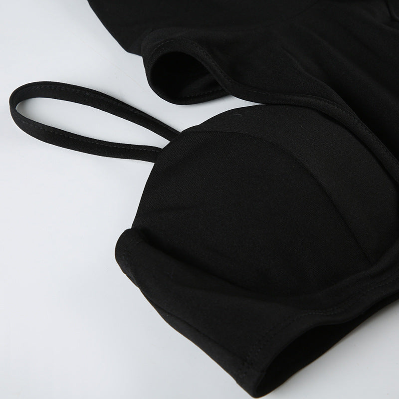 Women's Sexy Two-Piece Set - High Neck Bra Top & Cropped Bodysuit | Free Shipping|Crypto Payments