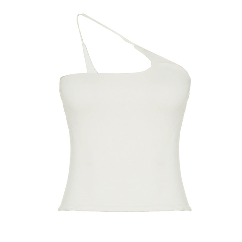 Trendy One-Shoulder Crop Top - Bodycon Asymmetric Strap Tee | Free Shipping|Crypto Payments
