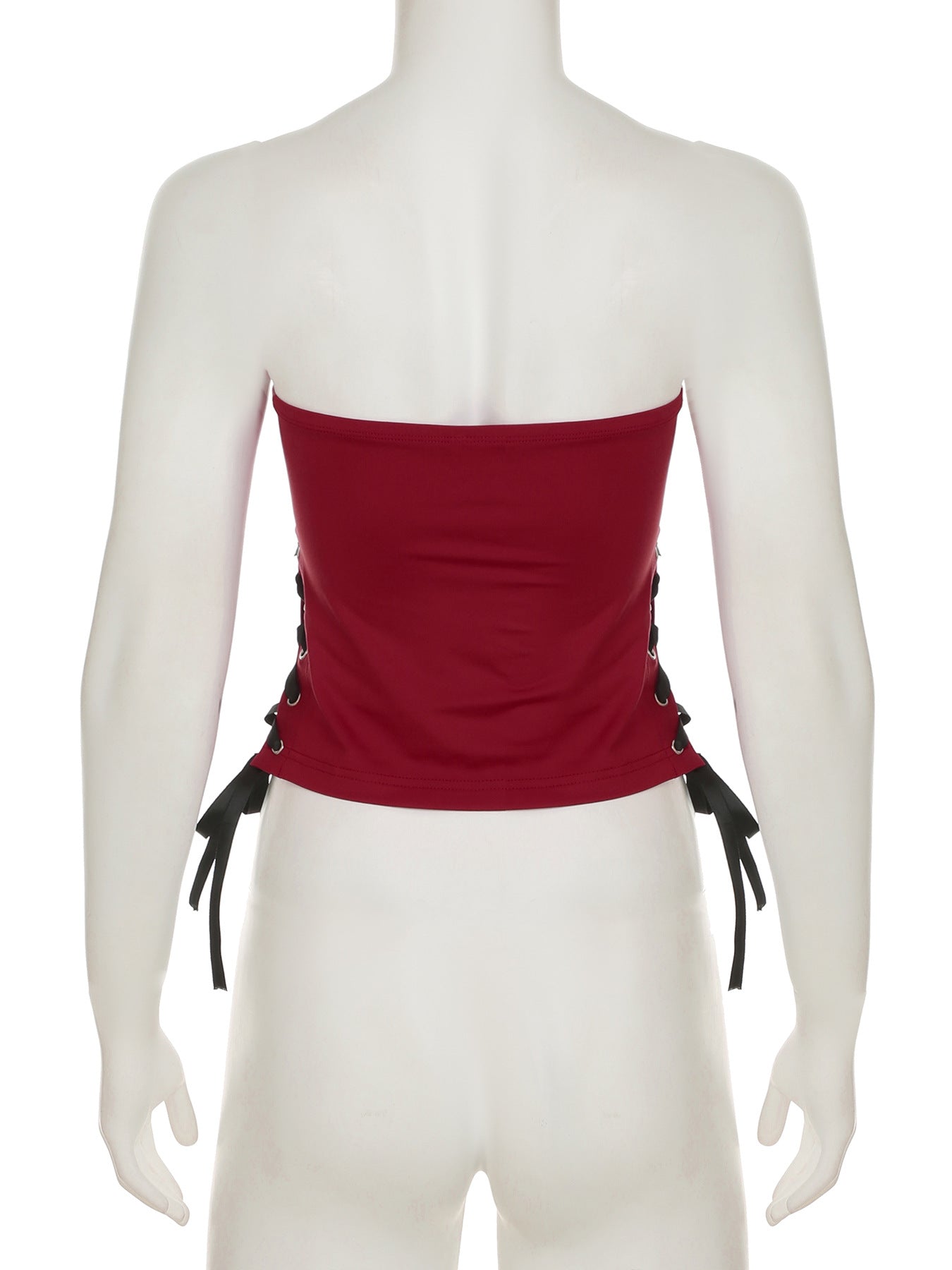Y2K Letter Bustier - Tie-Front Crop Top | Free Shipping|Crypto Payments