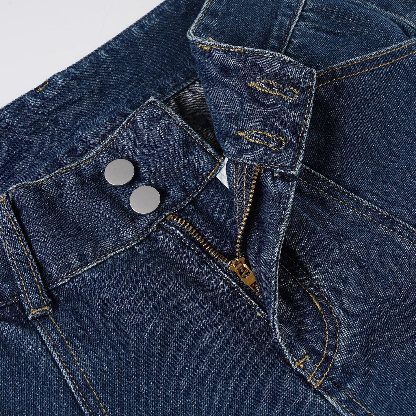 Y2K Wide-Leg Jeans - Distressed Blue Denim Pants | Crypto Payments
