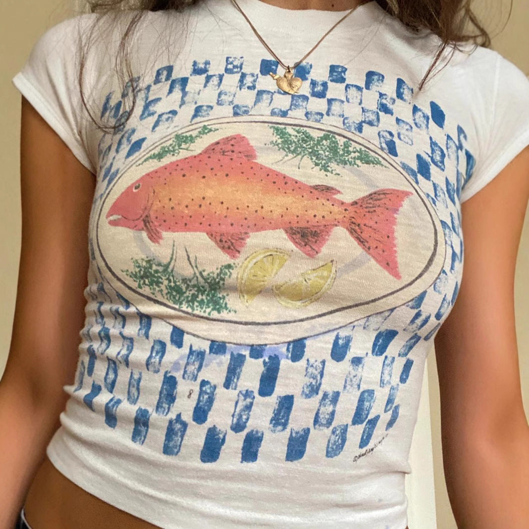 Japanese Kawaii Crop Top - Cute Y2K Print Tee | Free Shipping | Crypto Payments