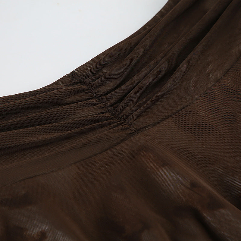 Leopard Mesh Skirt - Tribal Asymmetrical Maxi | Free Shipping|Crypto Payments