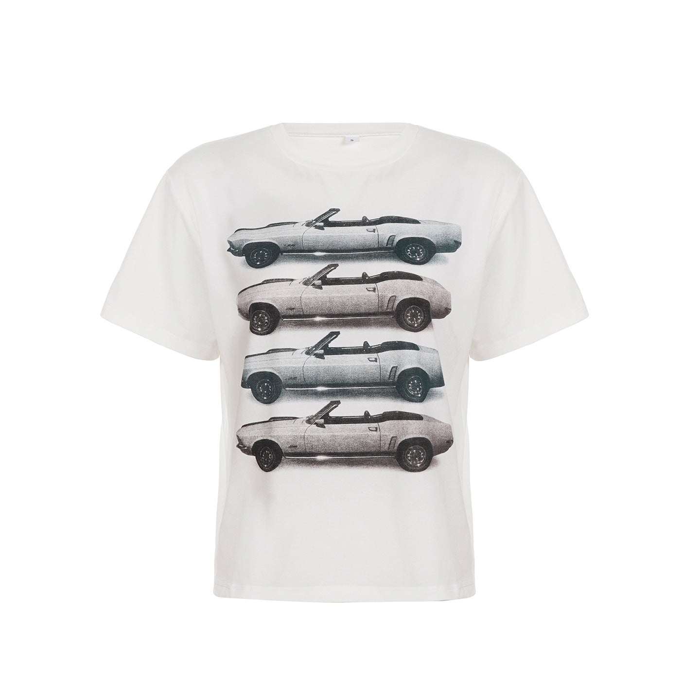 Y2K Streetwear Tee - Car Graphic Structured Shoulder Top| Crypto Payments