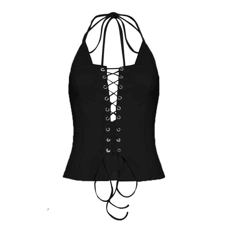 Street Style Lace Halter Top - Sexy Backless Crop Top | Free Shipping| Crypto Payments