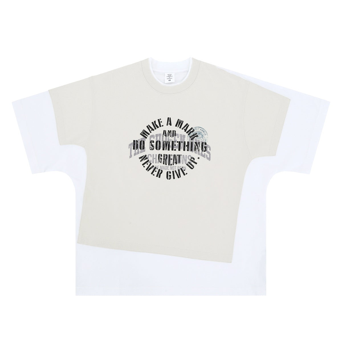 90s Style Grunge T-Shirt - Artistic Collage Print Oversized Cotton Top