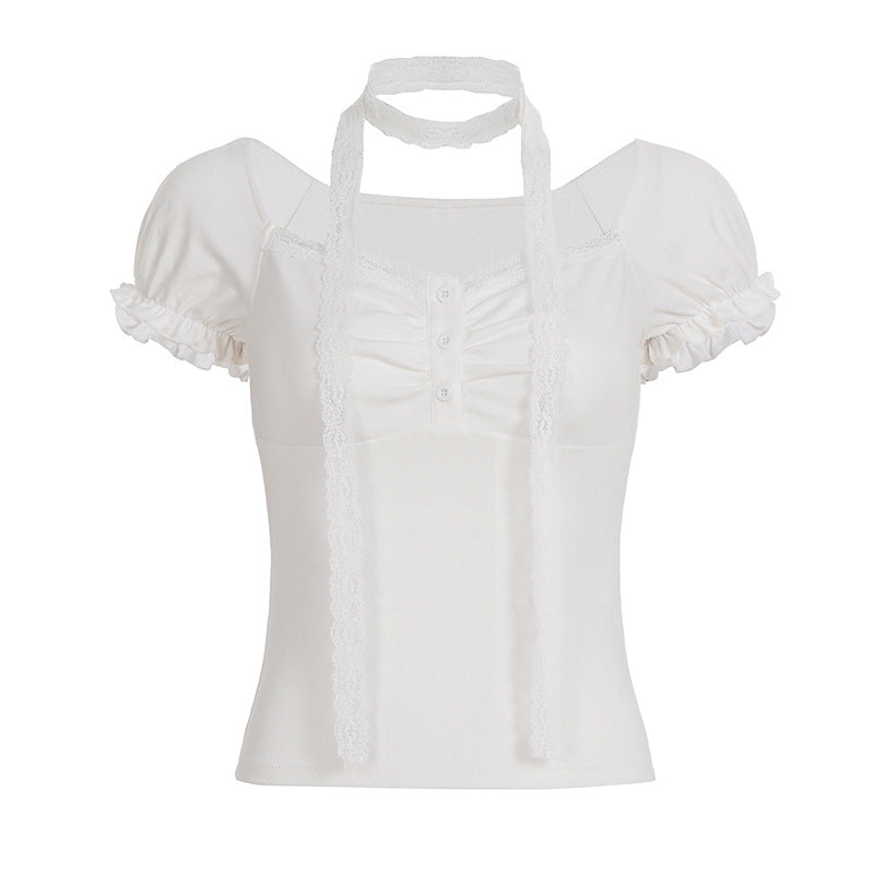 Y2K Top - U-Neck Flutter Sleeve Bustier |Free Shipping |Crypto Payments