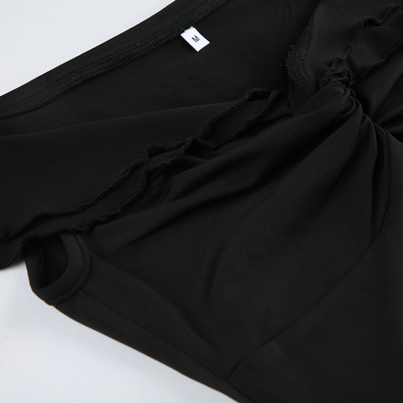 Vestido Feminino com Decote em V - Vestido Midi Romântico com Babados | Frete Grátis | Pagamentos em Criptomoedas