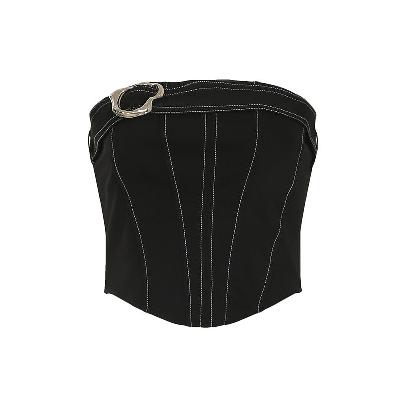 Dark Femme Two-Piece Set - Corset Top & Asymmetric Skirt | Free Shipping|Crypto Payments