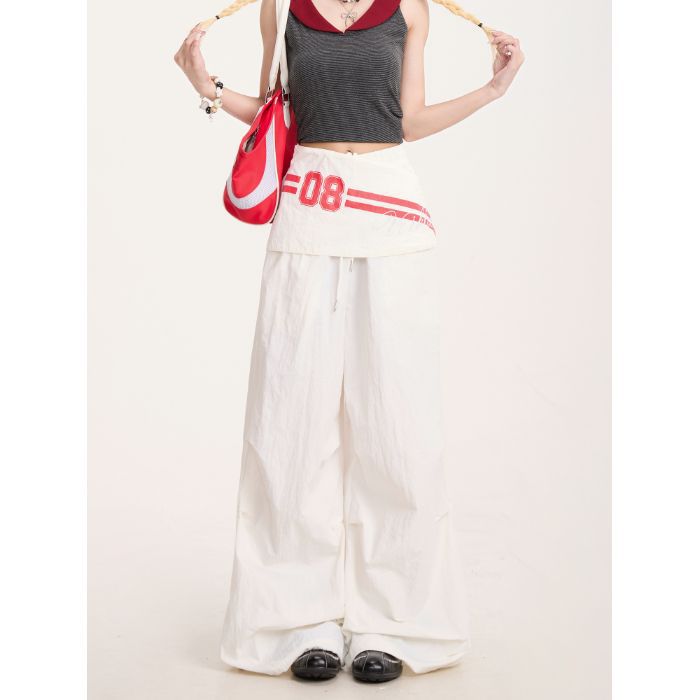 Vintage Cargo Pants - Loose Fit Layered Hem Trousers| Free Shipping|Crypto Payments