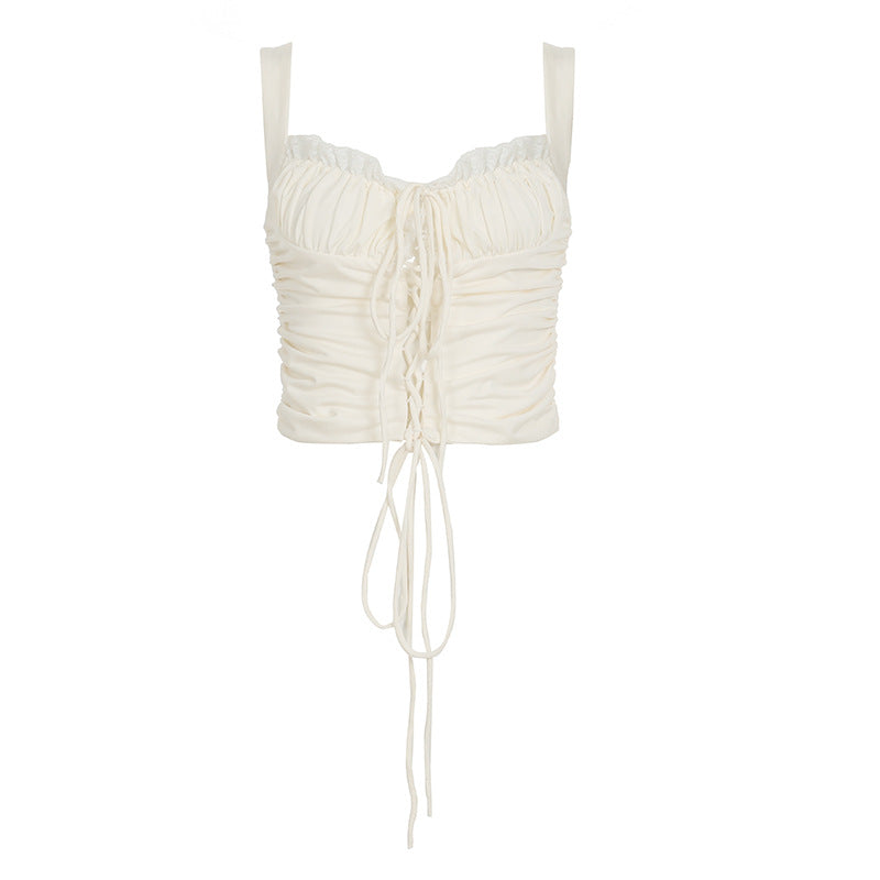 Tie-Front Bralette with Tiered Skirt - Matching Two-Piece Set| Free Shipping|Crypto Payments