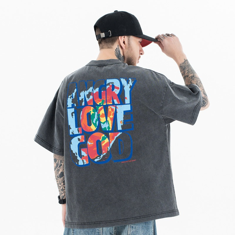 Vintage Heatmap T-Shirt | Cracked Graphic Tee | Loose Fit | Black | 100% Cotton | Free Global Shipping | Crypto Accepted