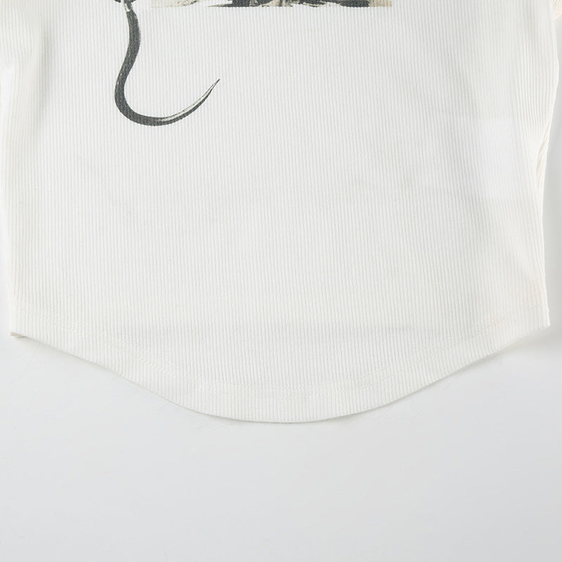 Women's Street Style Graphic Print Crop Top| Free Shipping|Crypto Payments
