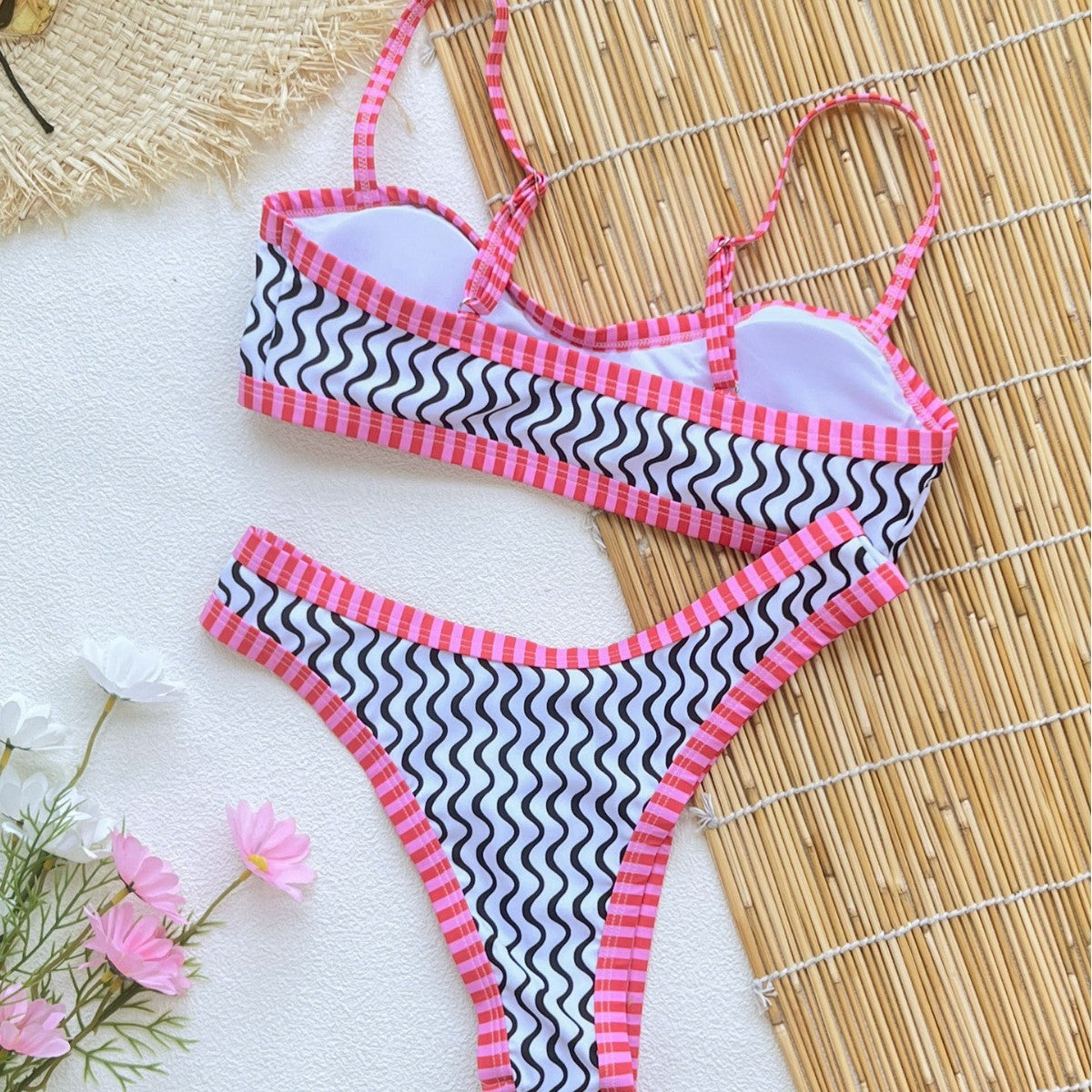 Striped High-Leg Bikini - Wire-Free w/Pads | Free Shipping