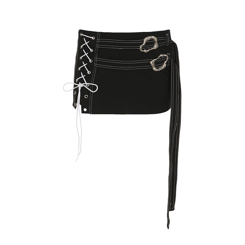 Dark Femme Two-Piece Set - Corset Top & Asymmetric Skirt | Free Shipping|Crypto Payments
