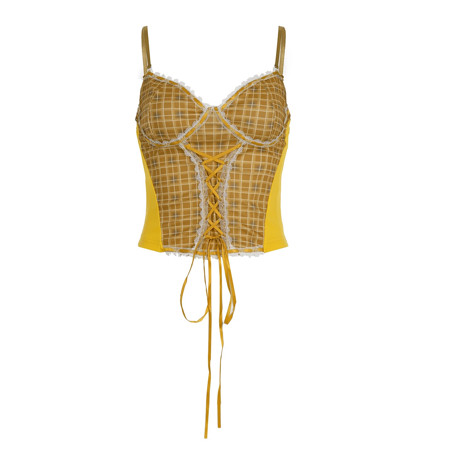 Tartan Corset Top - Lolita Lace Bustier | Crypto Payments