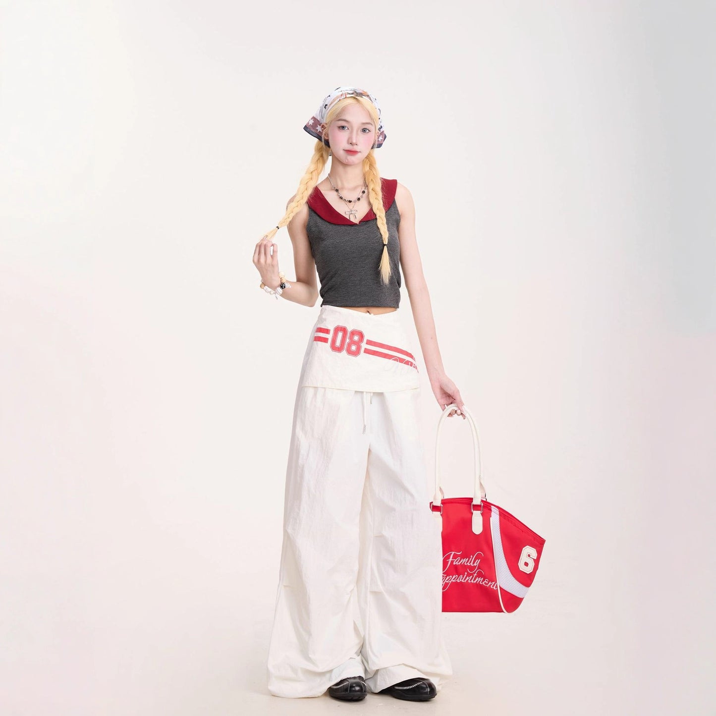 Vintage Cargo Pants - Loose Fit Layered Hem Trousers| Free Shipping|Crypto Payments