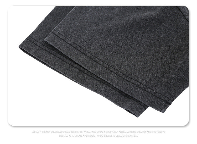 Oversized Vintage Crew Neck Tee | Streetwear T-Shirt for Men | Black Cotton | Free Global Shipping | Crypto Accepted