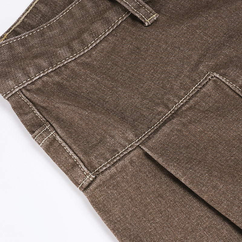 Y2K Low-Rise Flared Jeans - Vintage Mallard Color Wide-Leg Trousers | Free Shipping