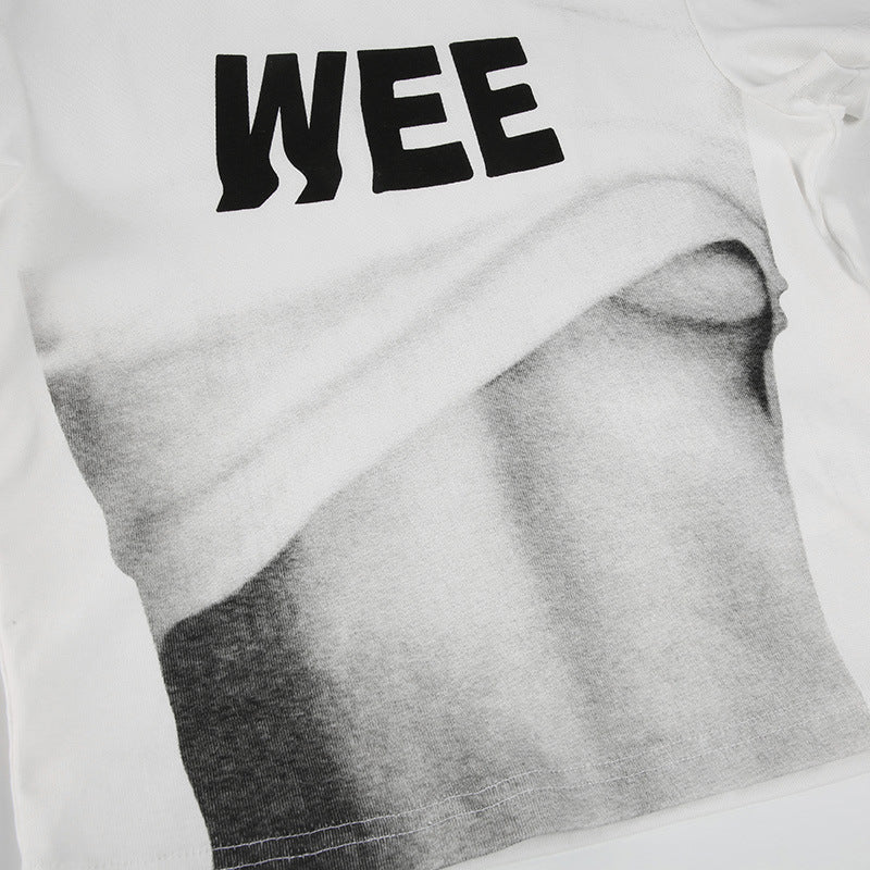 Y2K Graphic Top - Structured Shoulder Crop Tee |Free Shipping|Crypto Payments