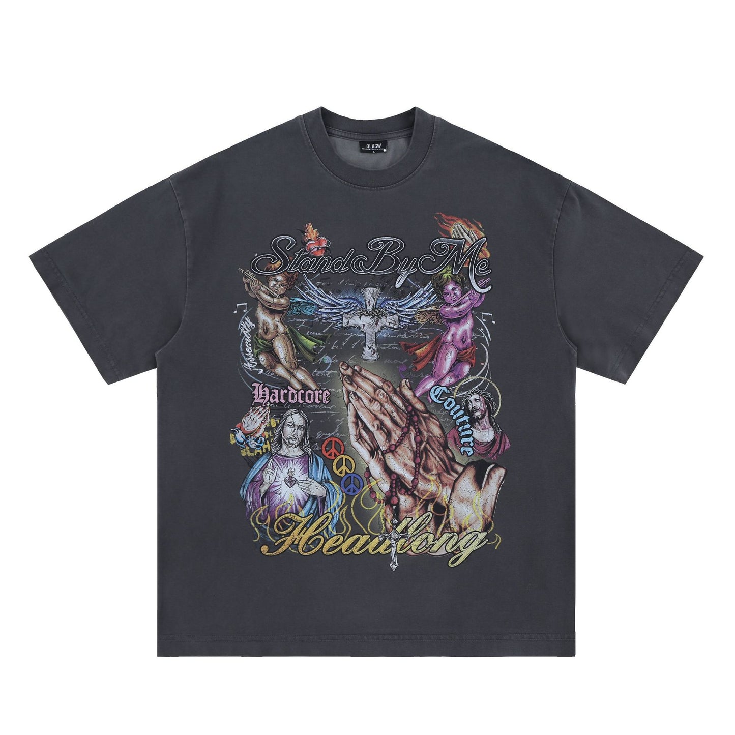 Streetwear Spiritual Tee - Distressed Oversized Graphic T-Shirt