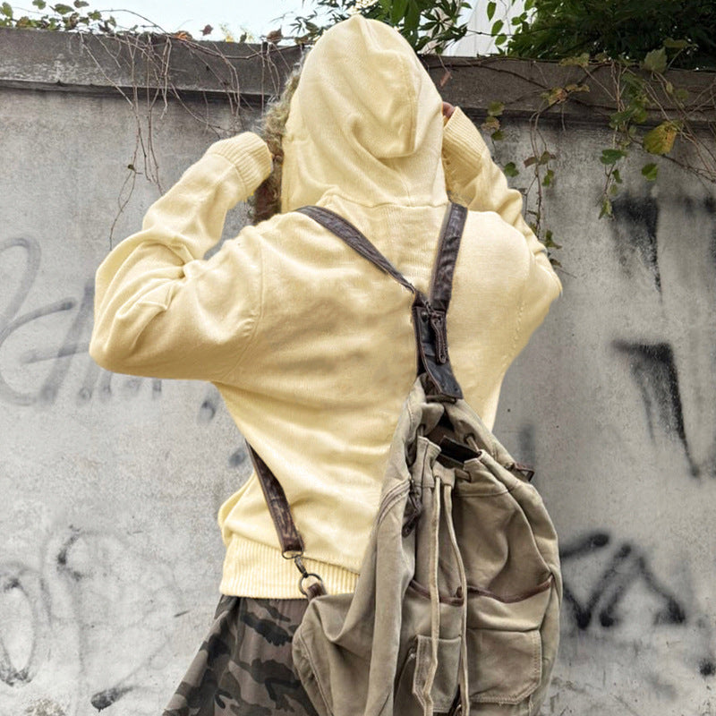 Y2K Fuzzy Letter Hoodie - Oversized Streetwear Sweatshirt | Free Shipping|Crypto Payments