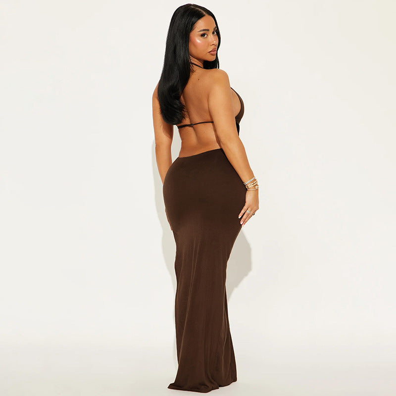 Sexy Halter Bodycon Dress - Backless & High Slit | Free Global Shipping