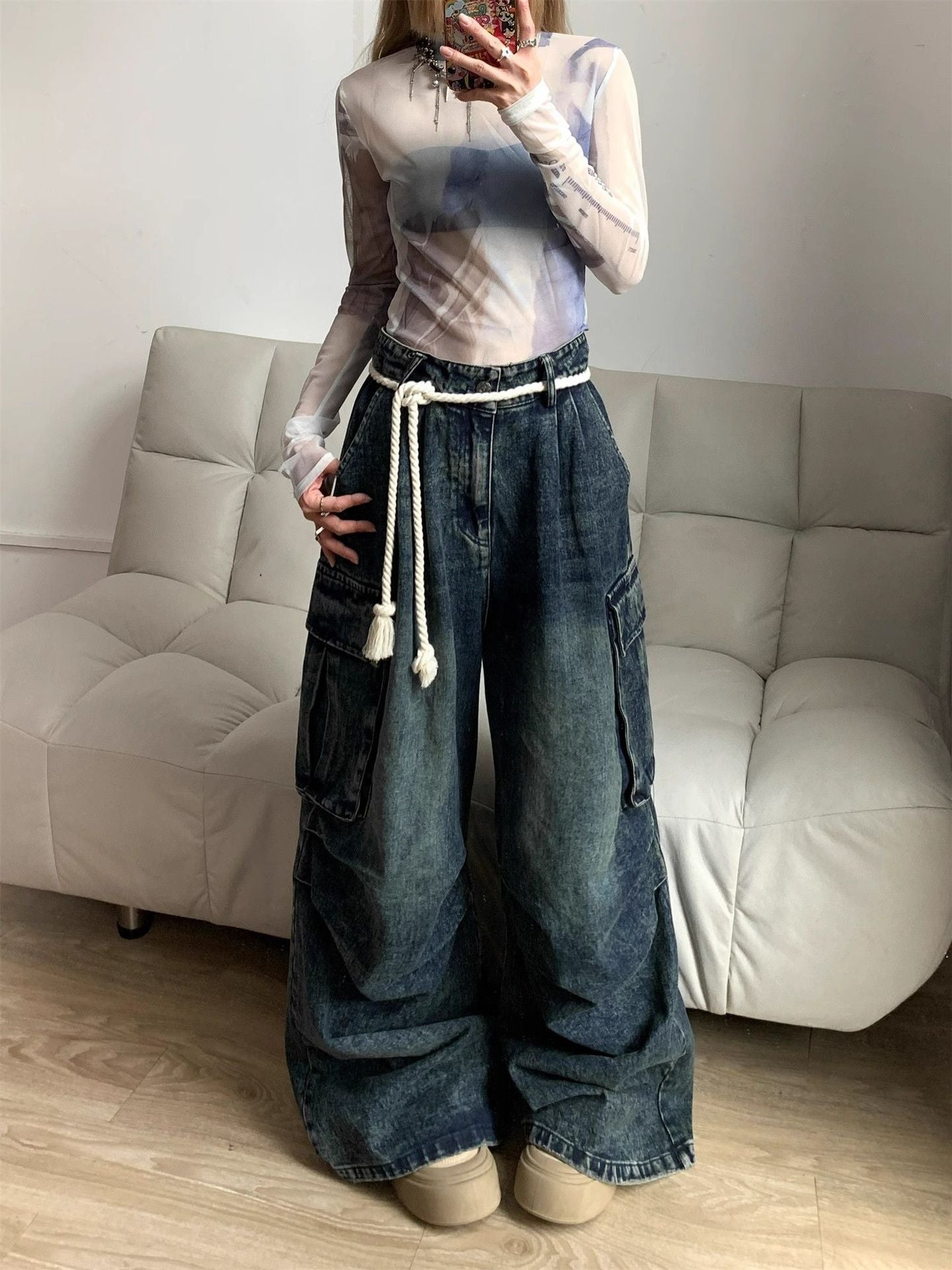 Vintage Utility Pants - Baggy Denim with Pockets(S-XXL)|Free Shipping|Crypto Payments
