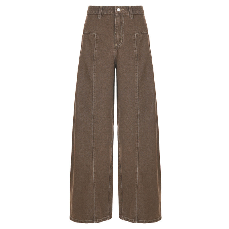 Y2K Low-Rise Flared Jeans - Vintage Mallard Color Wide-Leg Trousers | Free Shipping