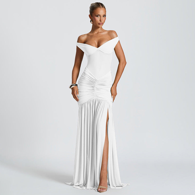 Y2K Mermaid Gown - Sheer Mesh Formal Dress with Sexy Back Cutout
