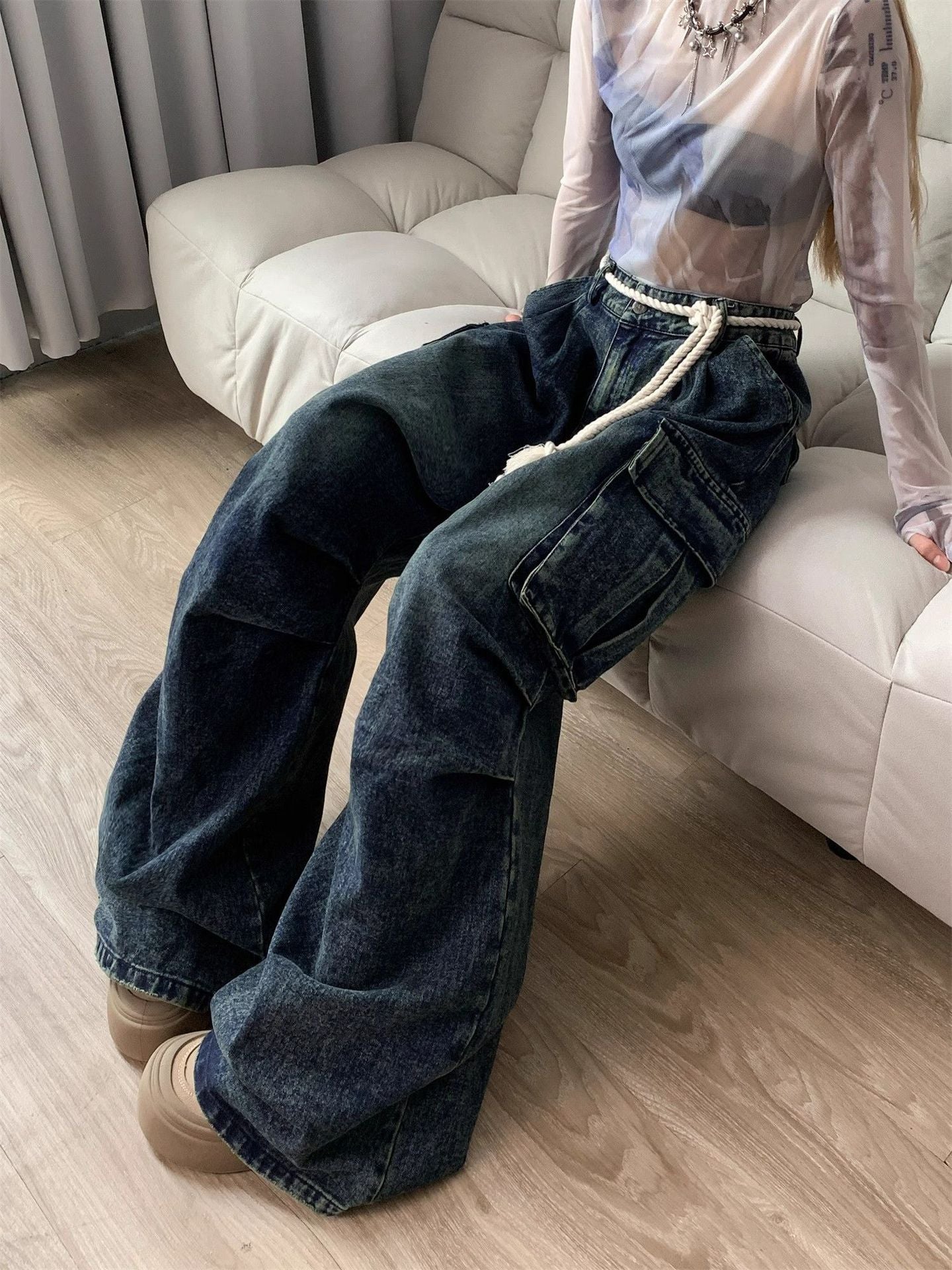 Vintage Utility Pants - Baggy Denim with Pockets(S-XXL)|Free Shipping|Crypto Payments