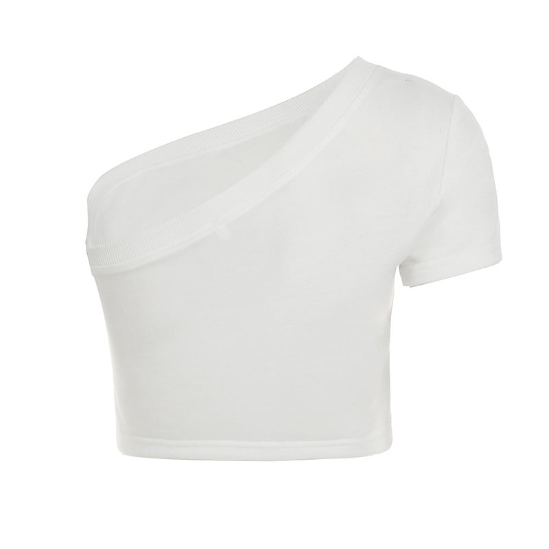 Y2K Off-Shoulder Top - Sexy Printed Crop Tee| Free Shipping|Crypto Payments