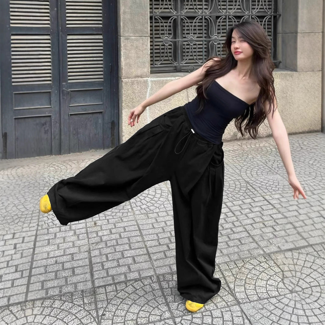Women's Streetwear Pants - Drawstring Hem Harem Trousers| Crypto Payments