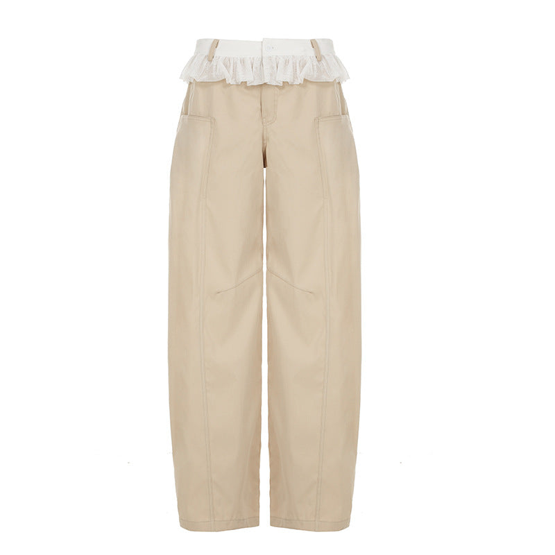 Lace Trim Culottes - Retro Wide-Leg Scimitar Pants | Free Shipping|Crypto Payments