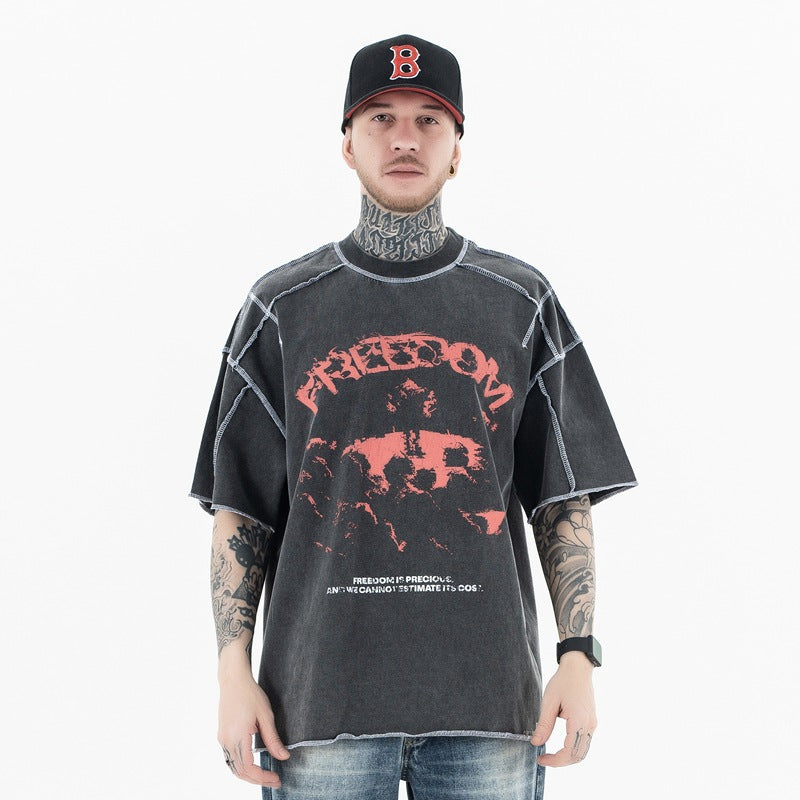 Hip-Hop Retro T-Shirt | Reverse Style Streetwear | 100% Cotton | Black | Free Global Shipping | Crypto Accepted