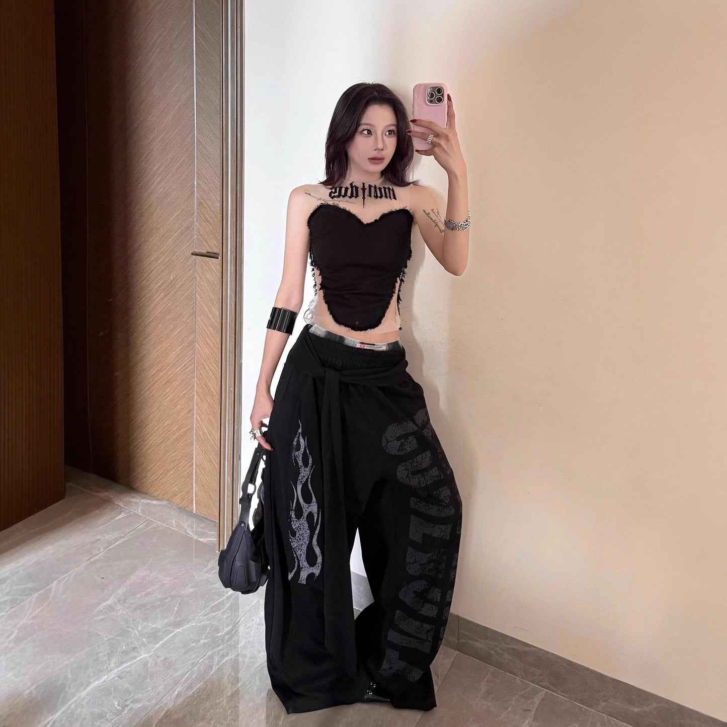 Street Style Flame Trousers - Oversized Cotton Lounge Pants( S-XXL )| Free Shipping|Crypto Payments