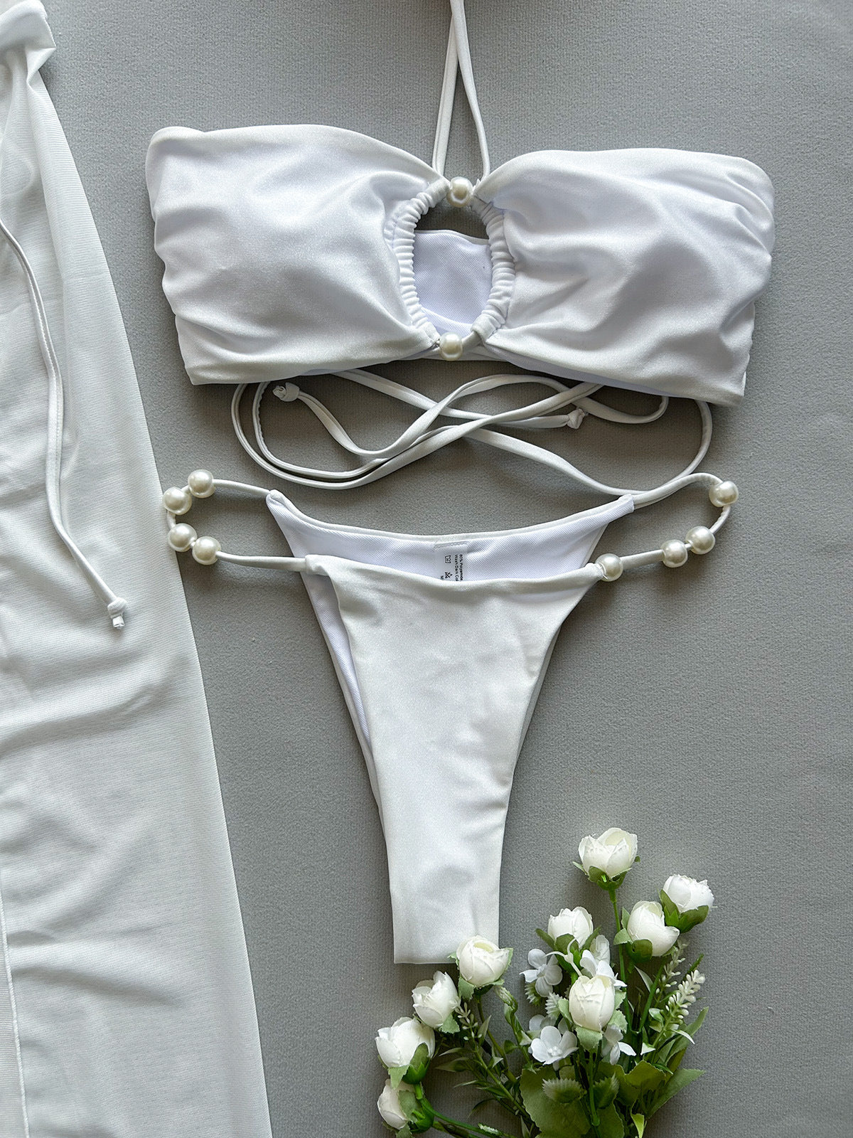 Sexy 3-Piece Bikini Set with Beach Skirt - Free Global Shipping & Crypto Pay