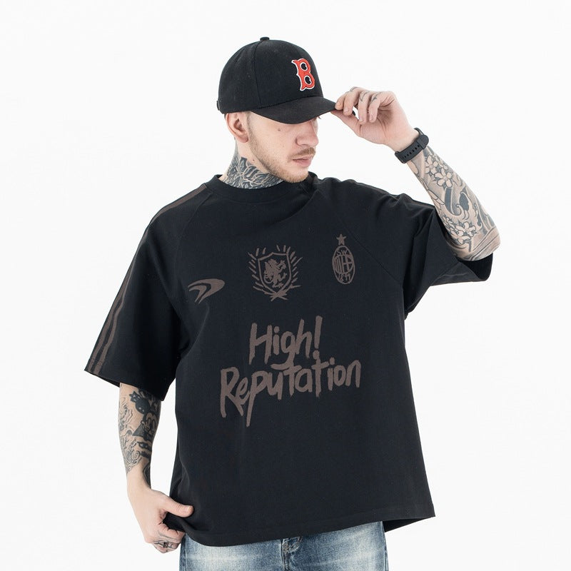 Trendy Men's Street Graffiti T-Shirt - 100% Cotton, Loose Fit | Worldwide Free Shipping | Crypto Payments Accepted