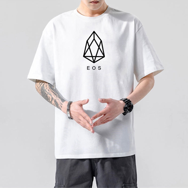Men’s Crypto T-Shirt | 100% Cotton Blockchain Tee with Bitcoin, Ethereum, Dogecoin Prints | XS–2XL | Free Global Shipping