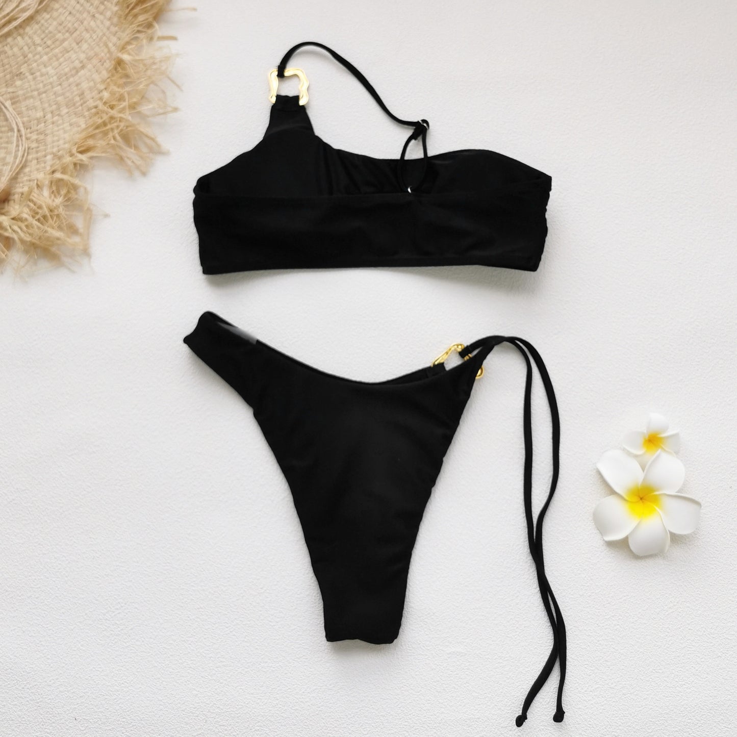 2025 Trend Cutout Bikini Set - Single Strap Design | Crypto Pay