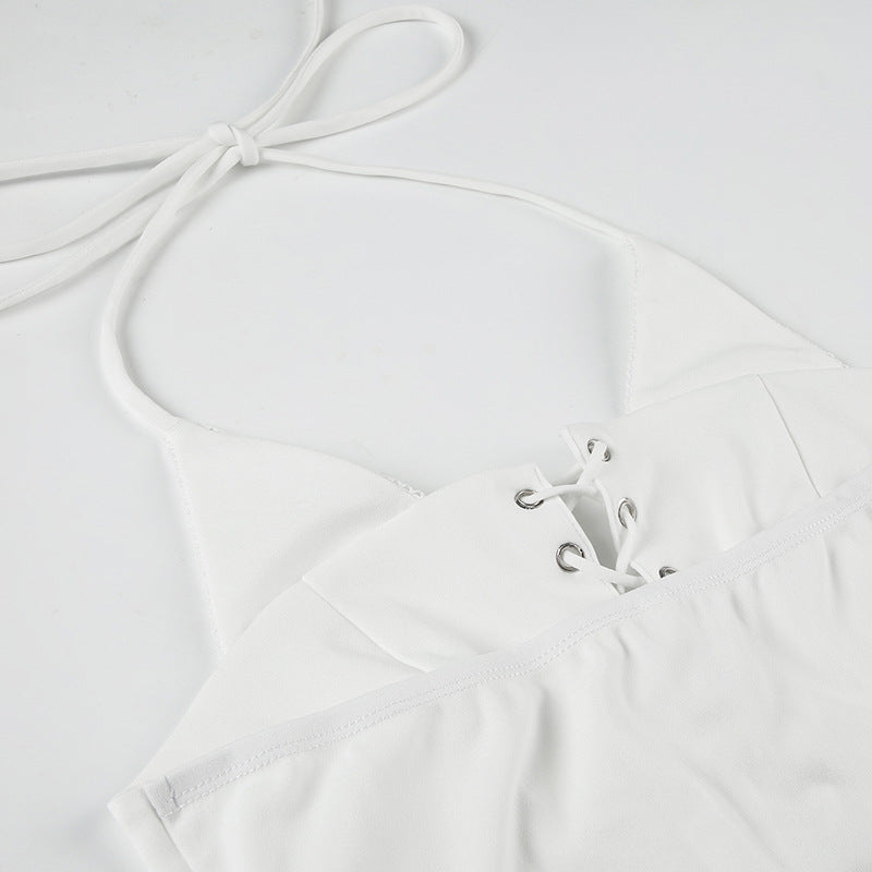 Street Style Lace Halter Top - Sexy Backless Crop Top | Free Shipping| Crypto Payments