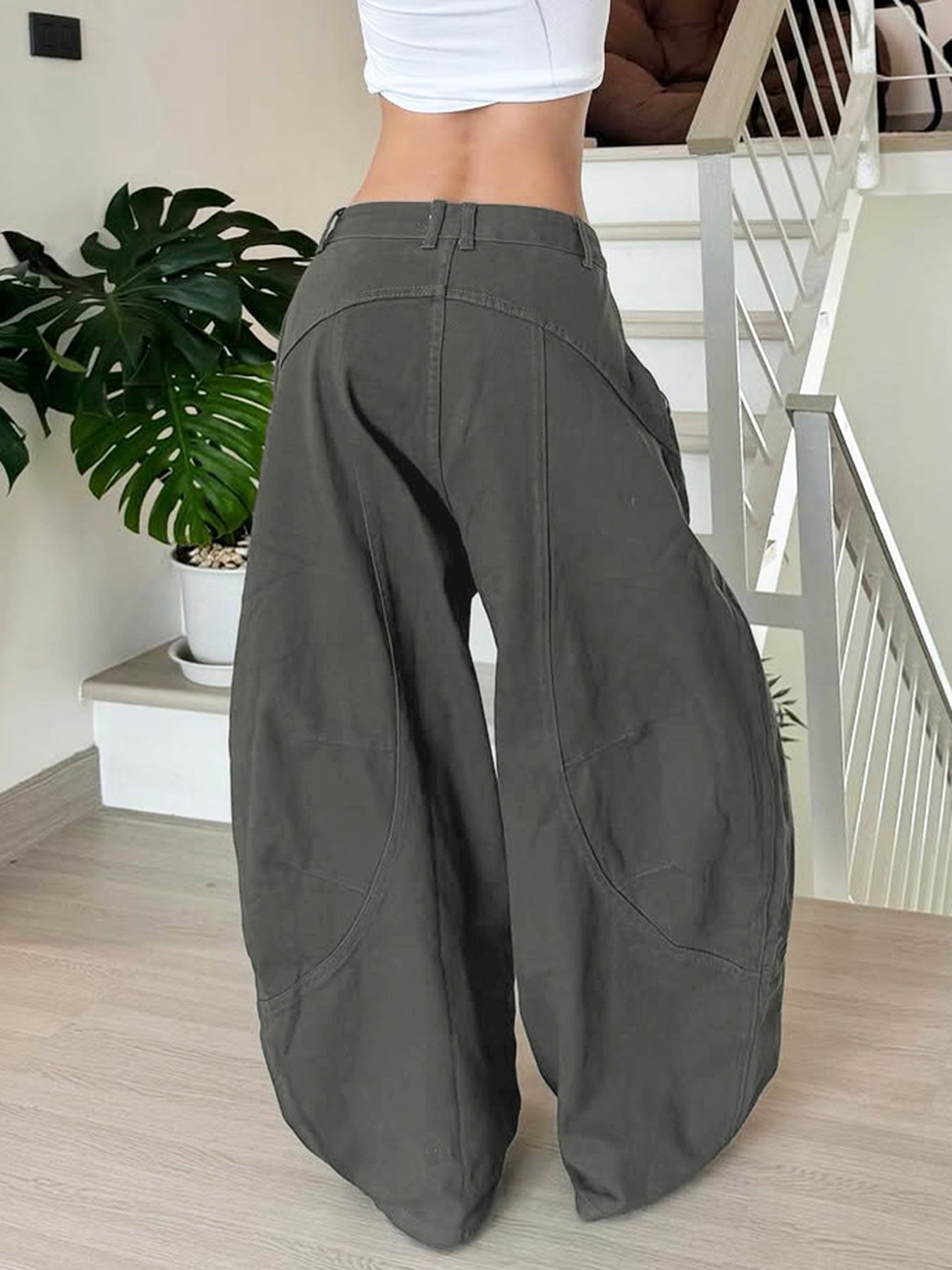 Streetwear Scimitar Jeans - Low-Rise Distressed Wide-Leg Pants Crypto Payments