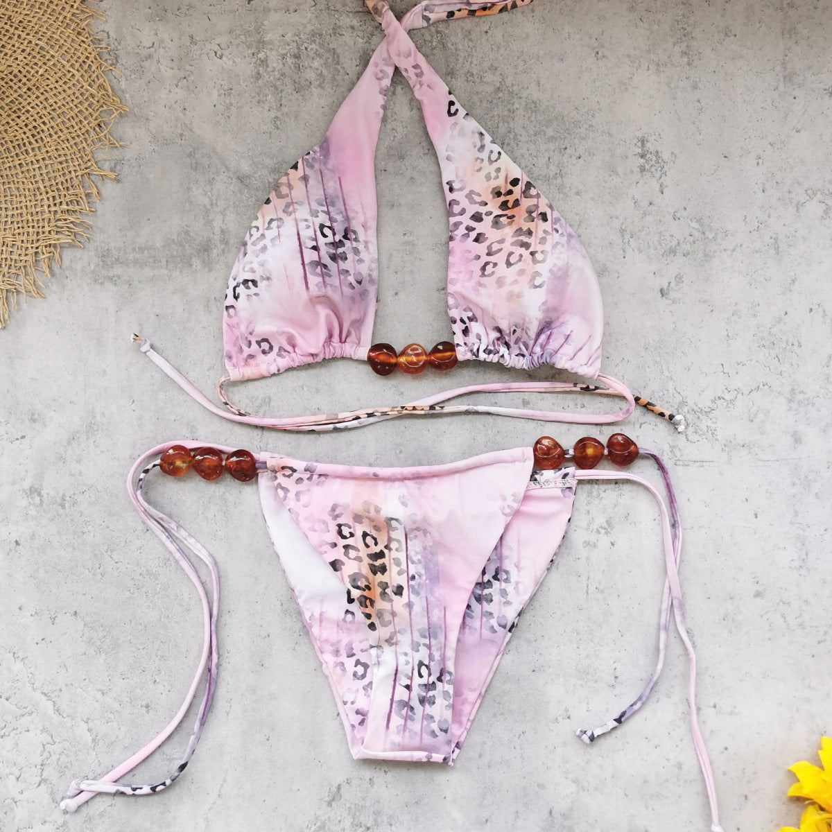 Sexy Purple Bikini Set - Crisscross Halter & Low Rise Triangle Bottom | Free Shipping | Crypto Pay