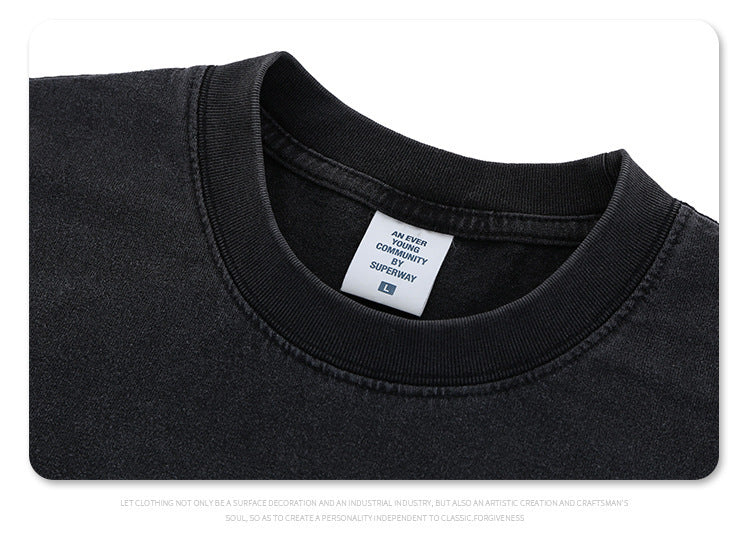 Streetwear Essential Tee - Peace Symbol Washed Cotton Oversized Unisex Shirt