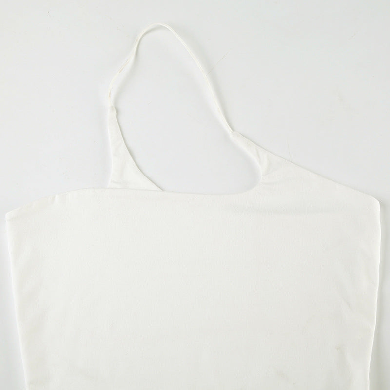 Trendy One-Shoulder Crop Top - Bodycon Asymmetric Strap Tee | Free Shipping|Crypto Payments