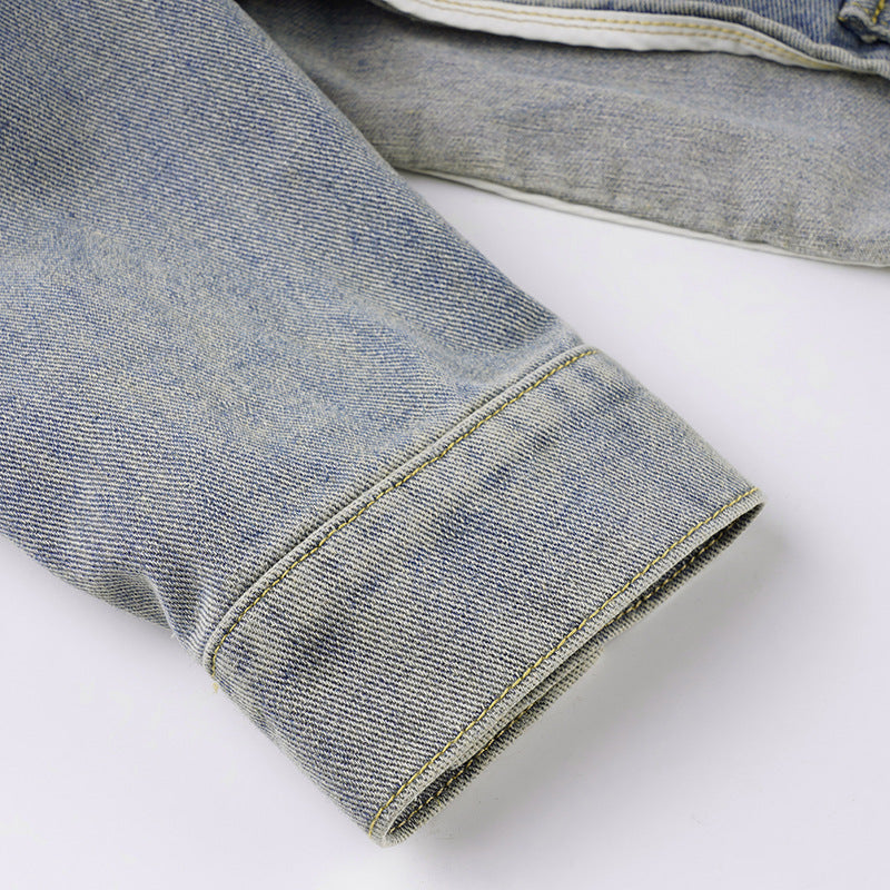 Streetwear Cropped Denim Vest - Distressed Stand Collar Outerwear| Free Shipping|Crypto Payments