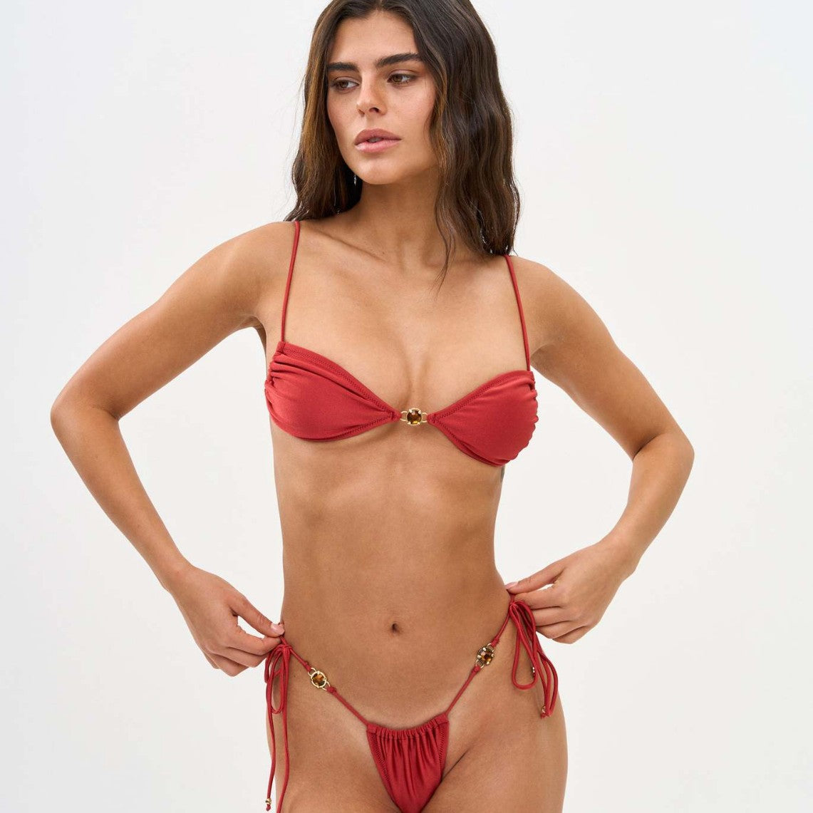Conjunto de biquíni sexy com amarração nas costas - Roupa de banho Red Diamond | Frete grátis